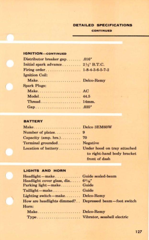 1955 Cadillac Salesmans Data Book Page 2